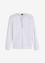 Langermet Henley-skjorte av økologisk bomull, Slim Fit, RAINBOW