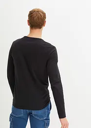 Langermet Henley-skjorte av økologisk bomull, Slim Fit, bonprix