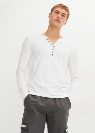 Langermet Henley-skjorte av økologisk bomull, Slim Fit, RAINBOW