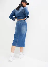 Jeansskjørt med splitt, bonprix