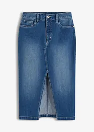 Jeansskjørt med splitt, bonprix