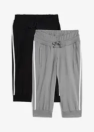 Joggebukse av bomull (2-pack), capri-lengde, bonprix