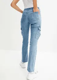 Straight cargojeans med vasket look, bonprix