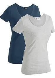 Lang topp med skrift (2-pack), bonprix
