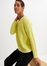 Ledig genser i vaffelstrikk, lang arm, bpc bonprix collection