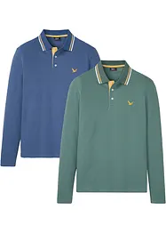 Poloskjorte i økologisk bomull (2-pack), bonprix