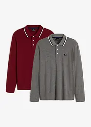 Poloskjorte i 100% økologisk bomull (2-pack), bonprix