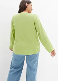 Viskosebluse med V-hals, lang arm, bonprix