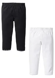 Caprileggings med blondekant  (2-pack), til jente, bonprix