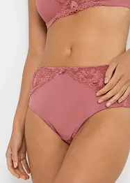 Høy truse med blonder (2-pack), bonprix