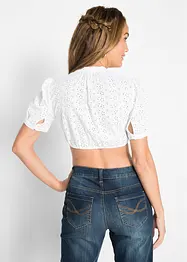 Tyrolerbluse med hullblonder, bonprix