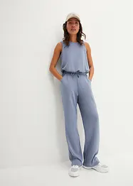 Ultrasoft trenings-jumpsuit av scuba, vide ben, hurtigtørkende, bonprix