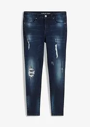 Kort skinny jeans med destroy-effekter, bonprix