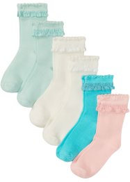 Sokker med rysjer, med økologisk bomull (6-pack), bpc bonprix collection