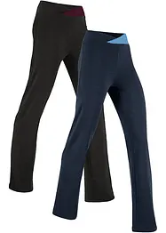 Treningsbukse i bomull, Bootcut (2-pack), bonprix