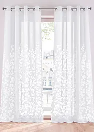 Gardin med etset bladmønster (1-pack), bonprix