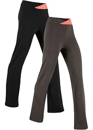 Treningsbukse i bomull med stretch, Bootcut (2-pack), bonprix