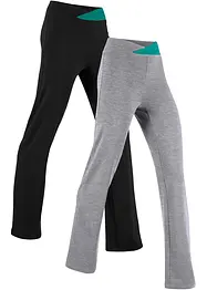 Treningsbukse i bomull, Bootcut (2-pack), bonprix