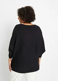 Oversized, ribbestrikket genser i viskosemiks, bonprix