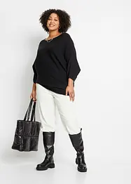 Oversized, ribbestrikket genser i viskosemiks, bonprix