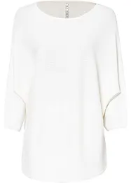 Oversized, ribbestrikket genser i viskosemiks, bonprix