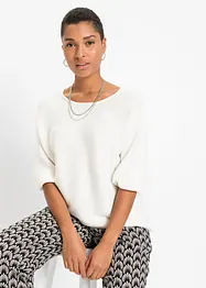 Oversized, ribbestrikket genser i viskosemiks, bonprix