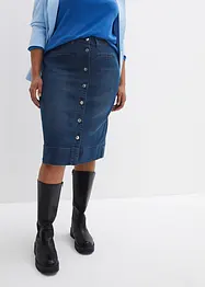 Jeansskjørt med dekorknapper, bonprix