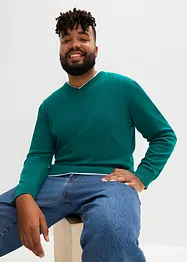 Finstrikket genser med V-hals, bonprix