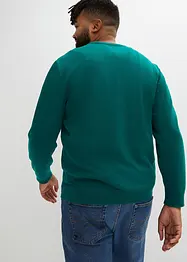 Finstrikket genser med V-hals, bonprix