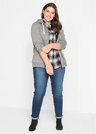 Rutete bluse i 100% bomull, bonprix