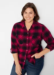 Rutete bluse i 100% bomull, bonprix