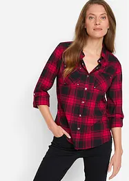 Rutete bluse i 100% bomull, bonprix