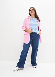 Wide Leg-jeans Mid Waist, komfortlinning, bonprix