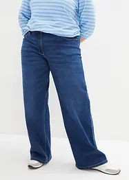 Wide Leg-jeans Mid Waist, komfortlinning, bonprix
