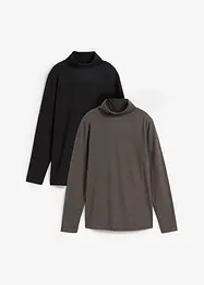 Langermet topp med økologisk bomull (2-pack), bonprix