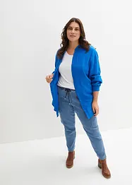 Oversized lang musselin-bluse av bomull med splitt i sidene, bonprix