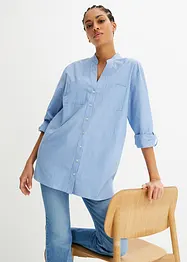Lang bluse med ermer som kan brettes opp, bonprix