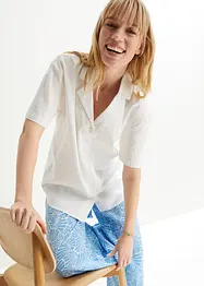 Ledig, oversized bluse i lett linmiks, bonprix
