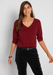 Langermet, figurnær topp (2-pack), bonprix
