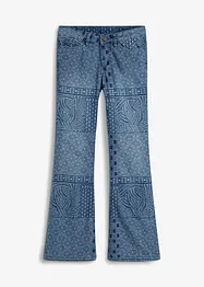 Jeans med sleng og mønstermiks, bonprix