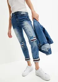 Skinny jeans med flaggdetaljer, bonprix