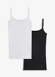 Singlet av 100% bomull, 2-pack, bonprix