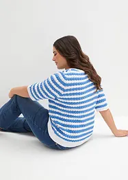 Strikket topp med korte ermer, bonprix