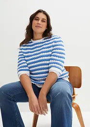 Strikket topp med korte ermer, bonprix