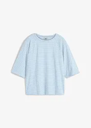 Stripet T-skjorte med raglanermer, rund hals, bonprix
