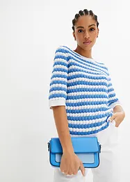 Strikket topp med korte ermer, bonprix
