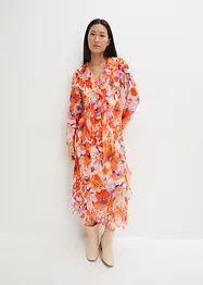 Chiffonkjole med volanger, bonprix