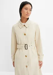 Mellomlang kåpe i trench-look med avtakbar hette, bonprix