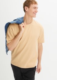 T-skjorte med økologisk bomull i ribbet kvalitet, Loose Fit, RAINBOW