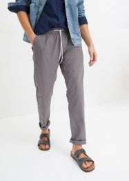 Regular Fit slip on-bukse med lin, Straight, bpc bonprix collection